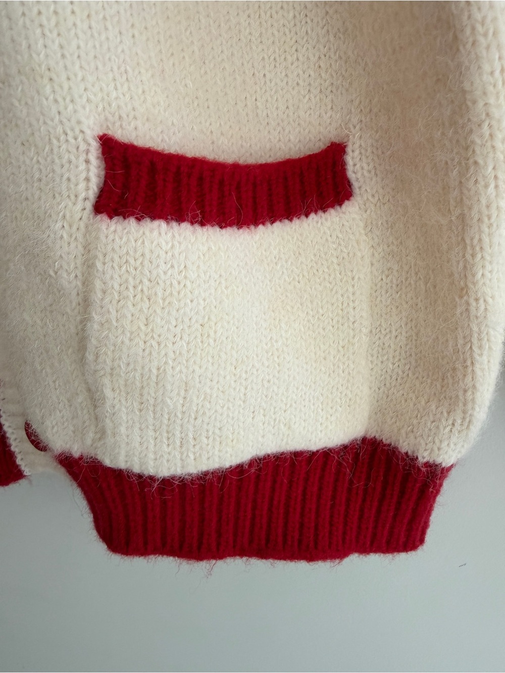 FAIR ISLE  Hearts Bows Cardigan Sweater Fuzzy Soft Cozy Pockets Nordic Soft Girl - Picture 10 of 17
